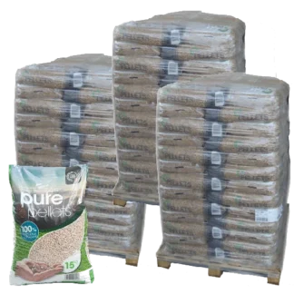 Granulés de Bois Premium Pure Pellet - 3 palettes - 195 sacs 2925 kg