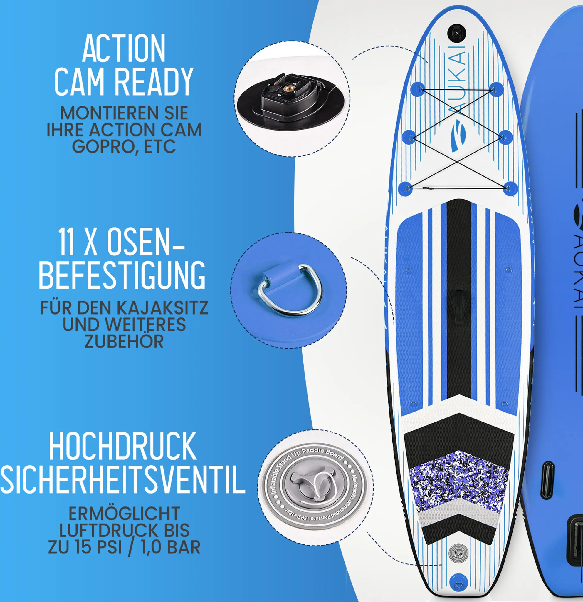 Stand Up Paddle Board 320cm 2in1 avec siège kayak – Image 4