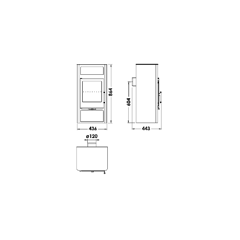 Poêle à bois avec chauffe plat Altea - 5,9 Kw – Image 4
